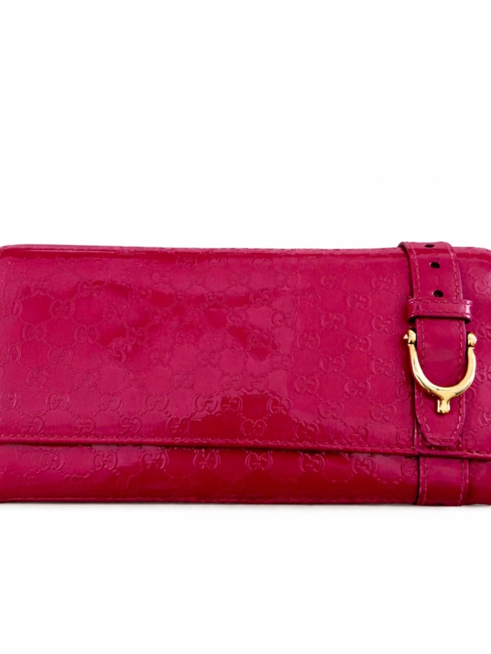 Gucci Pink Microguccissima Patent Leather Wallet | Horsebit Detail